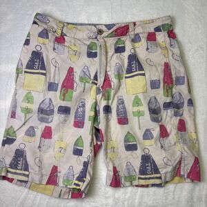 Taylor Vintage Shorts Men 32x8 Marker BowiePrint  Khaki Cotton Casual
